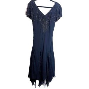 Vtg J Laxmi Embellished Whimsigoth‎ Dress 10 (Fits M) Forest Fairy Cocktail Glam